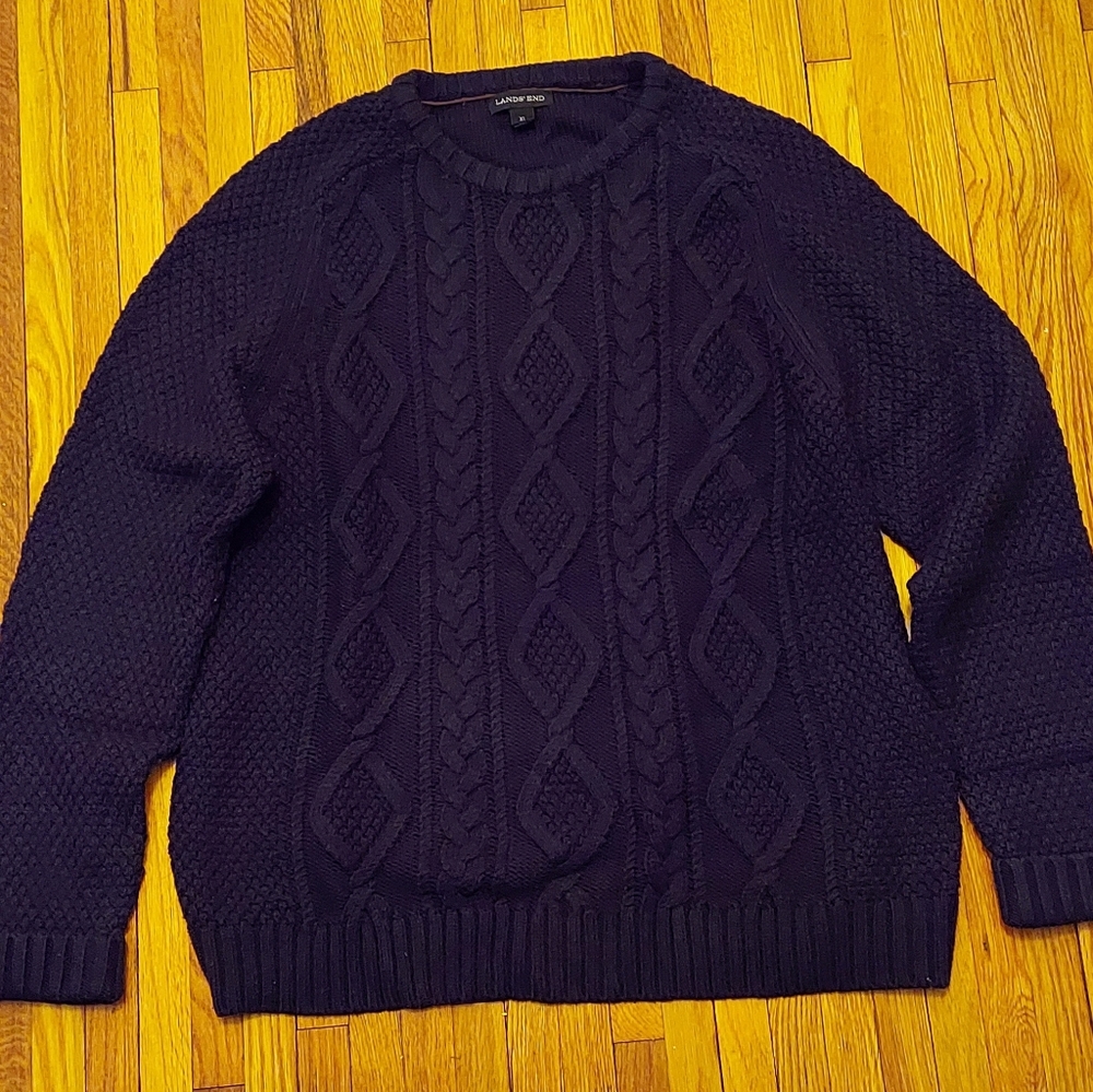 LAND'S END FISHERMAN SWEATER, Men's XL